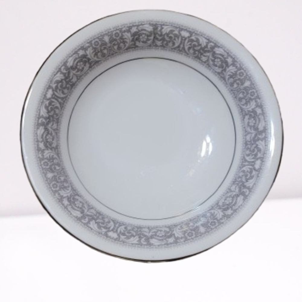 Noritake "Naples" White and Gray Replacement Bowl- Wreath Logo
